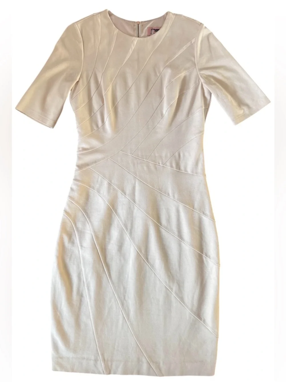 Ted Baker Corie Seam Detail Dress Blush Pink Bodycon Bandage Size Small - Picture 2 of 13